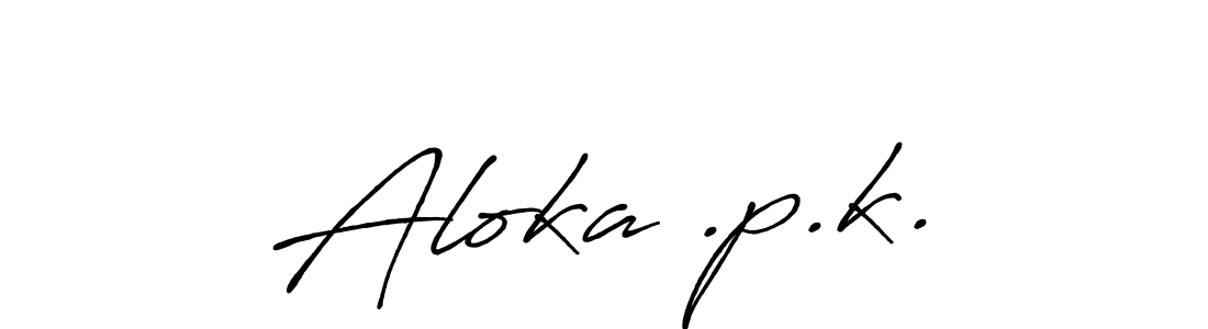 It looks lik you need a new signature style for name Aloka .p.k.. Design unique handwritten (Antro_Vectra_Bolder) signature with our free signature maker in just a few clicks. Aloka .p.k. signature style 7 images and pictures png