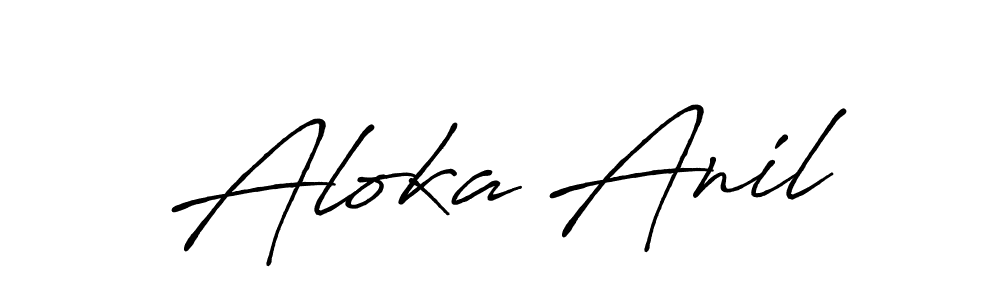 Aloka Anil stylish signature style. Best Handwritten Sign (Antro_Vectra_Bolder) for my name. Handwritten Signature Collection Ideas for my name Aloka Anil. Aloka Anil signature style 7 images and pictures png