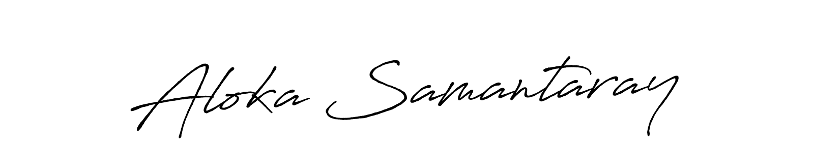 Make a beautiful signature design for name Aloka Samantaray. With this signature (Antro_Vectra_Bolder) style, you can create a handwritten signature for free. Aloka Samantaray signature style 7 images and pictures png