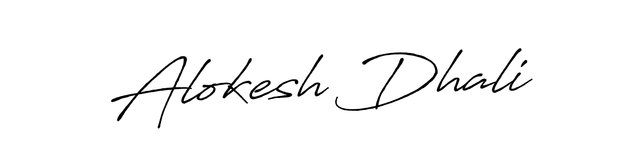 How to make Alokesh Dhali name signature. Use Antro_Vectra_Bolder style for creating short signs online. This is the latest handwritten sign. Alokesh Dhali signature style 7 images and pictures png