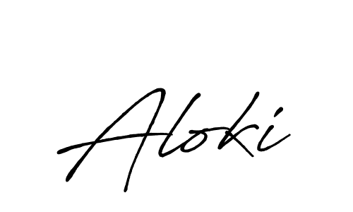 Make a beautiful signature design for name Aloki. With this signature (Antro_Vectra_Bolder) style, you can create a handwritten signature for free. Aloki signature style 7 images and pictures png