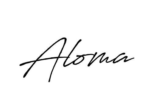 Use a signature maker to create a handwritten signature online. With this signature software, you can design (Antro_Vectra_Bolder) your own signature for name Aloma. Aloma signature style 7 images and pictures png