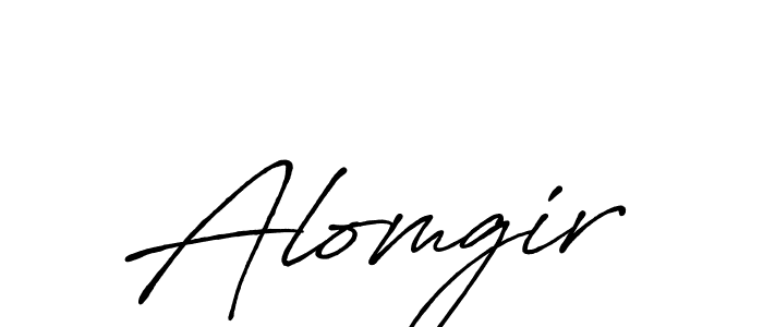 Create a beautiful signature design for name Alomgir. With this signature (Antro_Vectra_Bolder) fonts, you can make a handwritten signature for free. Alomgir signature style 7 images and pictures png