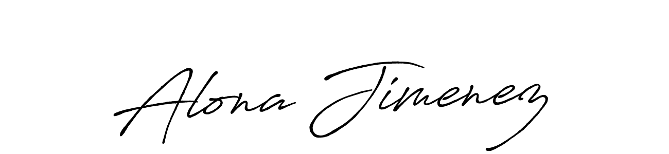 The best way (Antro_Vectra_Bolder) to make a short signature is to pick only two or three words in your name. The name Alona Jimenez include a total of six letters. For converting this name. Alona Jimenez signature style 7 images and pictures png
