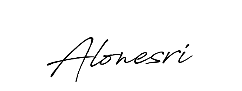 Use a signature maker to create a handwritten signature online. With this signature software, you can design (Antro_Vectra_Bolder) your own signature for name Alonesri. Alonesri signature style 7 images and pictures png