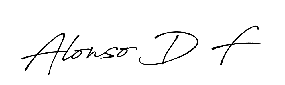 Use a signature maker to create a handwritten signature online. With this signature software, you can design (Antro_Vectra_Bolder) your own signature for name Alonso D F. Alonso D F signature style 7 images and pictures png