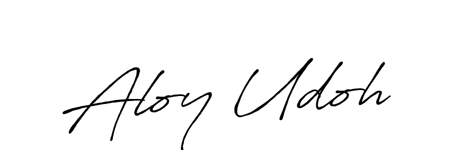 Create a beautiful signature design for name Aloy Udoh. With this signature (Antro_Vectra_Bolder) fonts, you can make a handwritten signature for free. Aloy Udoh signature style 7 images and pictures png