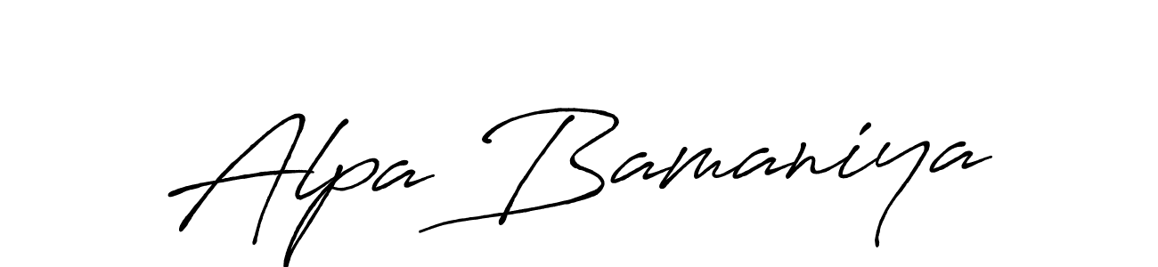 It looks lik you need a new signature style for name Alpa Bamaniya. Design unique handwritten (Antro_Vectra_Bolder) signature with our free signature maker in just a few clicks. Alpa Bamaniya signature style 7 images and pictures png