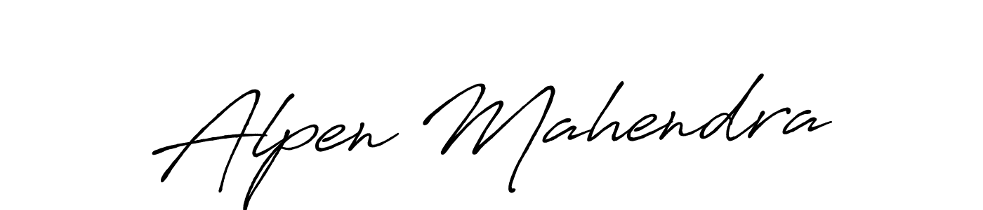 How to make Alpen Mahendra name signature. Use Antro_Vectra_Bolder style for creating short signs online. This is the latest handwritten sign. Alpen Mahendra signature style 7 images and pictures png