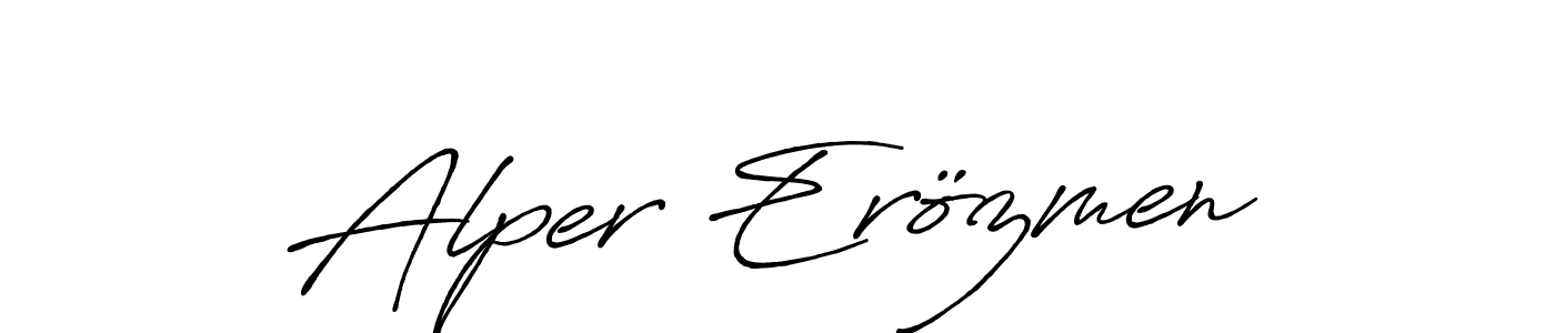 Create a beautiful signature design for name Alper Erözmen. With this signature (Antro_Vectra_Bolder) fonts, you can make a handwritten signature for free. Alper Erözmen signature style 7 images and pictures png