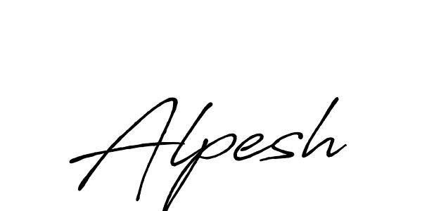 Use a signature maker to create a handwritten signature online. With this signature software, you can design (Antro_Vectra_Bolder) your own signature for name Alpesh. Alpesh signature style 7 images and pictures png