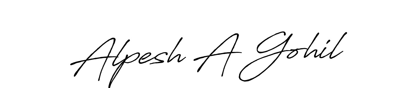 Use a signature maker to create a handwritten signature online. With this signature software, you can design (Antro_Vectra_Bolder) your own signature for name Alpesh A Gohil. Alpesh A Gohil signature style 7 images and pictures png