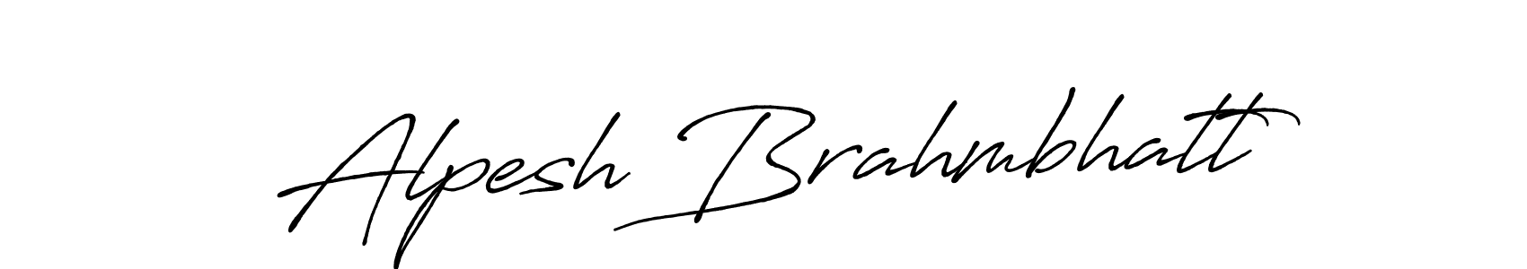 Make a beautiful signature design for name Alpesh Brahmbhatt. With this signature (Antro_Vectra_Bolder) style, you can create a handwritten signature for free. Alpesh Brahmbhatt signature style 7 images and pictures png