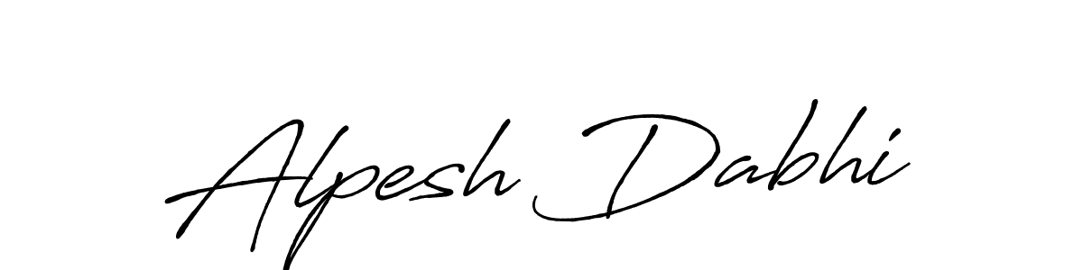 Create a beautiful signature design for name Alpesh Dabhi. With this signature (Antro_Vectra_Bolder) fonts, you can make a handwritten signature for free. Alpesh Dabhi signature style 7 images and pictures png