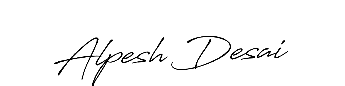 Use a signature maker to create a handwritten signature online. With this signature software, you can design (Antro_Vectra_Bolder) your own signature for name Alpesh Desai. Alpesh Desai signature style 7 images and pictures png