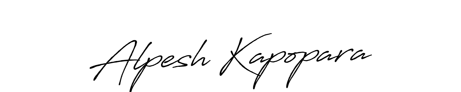 How to make Alpesh Kapopara name signature. Use Antro_Vectra_Bolder style for creating short signs online. This is the latest handwritten sign. Alpesh Kapopara signature style 7 images and pictures png