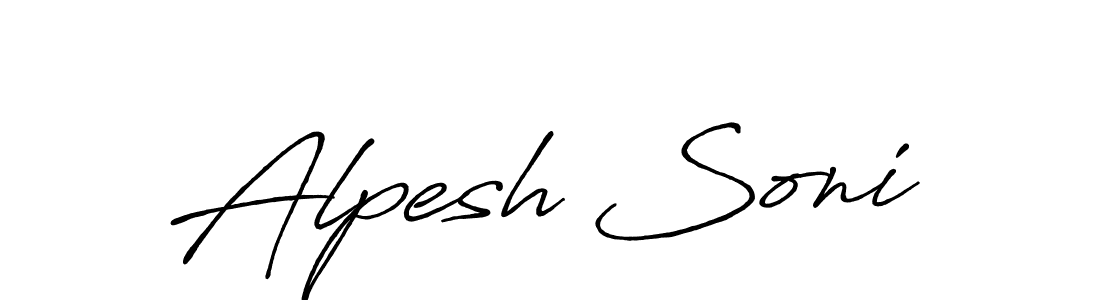 Also we have Alpesh Soni name is the best signature style. Create professional handwritten signature collection using Antro_Vectra_Bolder autograph style. Alpesh Soni signature style 7 images and pictures png