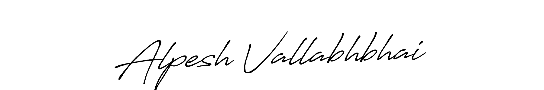 How to make Alpesh Vallabhbhai name signature. Use Antro_Vectra_Bolder style for creating short signs online. This is the latest handwritten sign. Alpesh Vallabhbhai signature style 7 images and pictures png