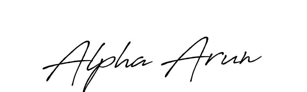 Design your own signature with our free online signature maker. With this signature software, you can create a handwritten (Antro_Vectra_Bolder) signature for name Alpha Arun. Alpha Arun signature style 7 images and pictures png