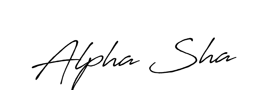 Make a beautiful signature design for name Alpha Sha. With this signature (Antro_Vectra_Bolder) style, you can create a handwritten signature for free. Alpha Sha signature style 7 images and pictures png
