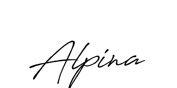 Make a beautiful signature design for name Alpina. With this signature (Antro_Vectra_Bolder) style, you can create a handwritten signature for free. Alpina signature style 7 images and pictures png