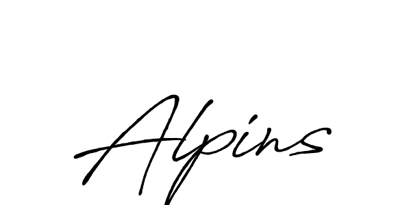 Alpins stylish signature style. Best Handwritten Sign (Antro_Vectra_Bolder) for my name. Handwritten Signature Collection Ideas for my name Alpins. Alpins signature style 7 images and pictures png