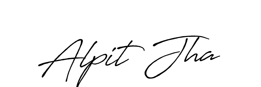 Create a beautiful signature design for name Alpit Jha. With this signature (Antro_Vectra_Bolder) fonts, you can make a handwritten signature for free. Alpit Jha signature style 7 images and pictures png