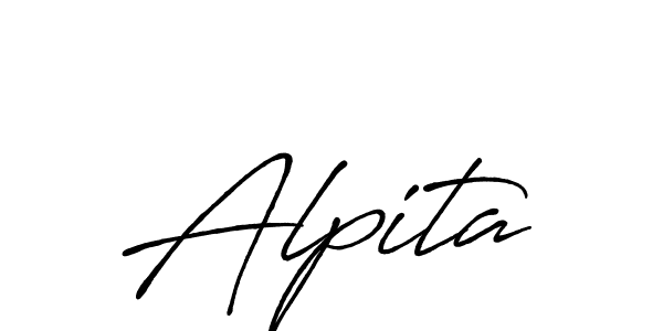 How to make Alpita name signature. Use Antro_Vectra_Bolder style for creating short signs online. This is the latest handwritten sign. Alpita signature style 7 images and pictures png