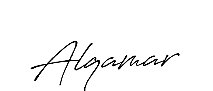 Create a beautiful signature design for name Alqamar. With this signature (Antro_Vectra_Bolder) fonts, you can make a handwritten signature for free. Alqamar signature style 7 images and pictures png