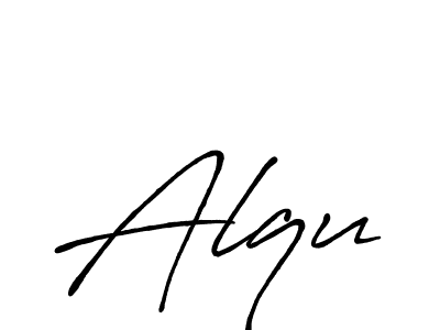Use a signature maker to create a handwritten signature online. With this signature software, you can design (Antro_Vectra_Bolder) your own signature for name Alqu. Alqu signature style 7 images and pictures png