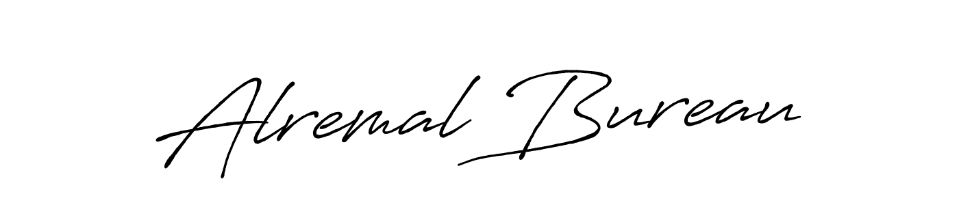 Similarly Antro_Vectra_Bolder is the best handwritten signature design. Signature creator online .You can use it as an online autograph creator for name Alremal Bureau. Alremal Bureau signature style 7 images and pictures png