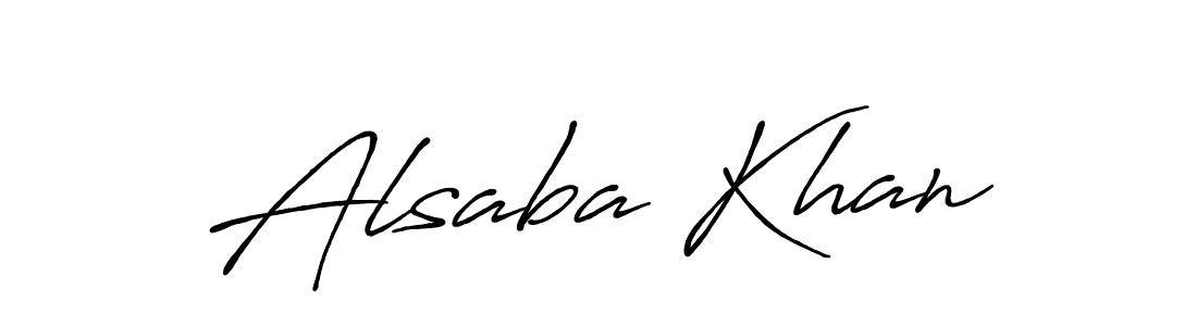 Create a beautiful signature design for name Alsaba Khan. With this signature (Antro_Vectra_Bolder) fonts, you can make a handwritten signature for free. Alsaba Khan signature style 7 images and pictures png