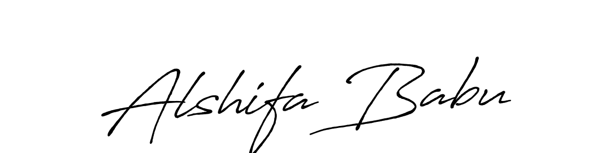It looks lik you need a new signature style for name Alshifa Babu. Design unique handwritten (Antro_Vectra_Bolder) signature with our free signature maker in just a few clicks. Alshifa Babu signature style 7 images and pictures png