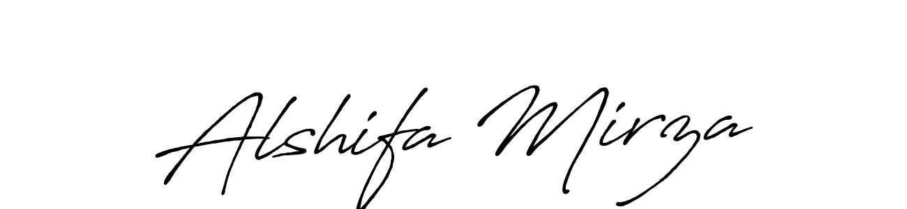 Use a signature maker to create a handwritten signature online. With this signature software, you can design (Antro_Vectra_Bolder) your own signature for name Alshifa Mirza. Alshifa Mirza signature style 7 images and pictures png