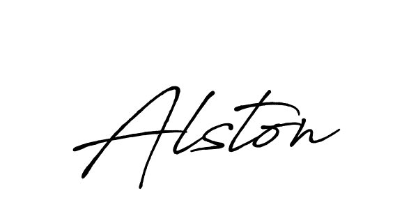 Use a signature maker to create a handwritten signature online. With this signature software, you can design (Antro_Vectra_Bolder) your own signature for name Alston. Alston signature style 7 images and pictures png