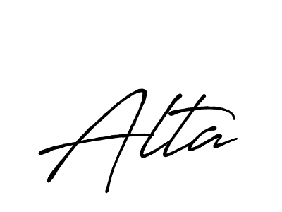 It looks lik you need a new signature style for name Alta. Design unique handwritten (Antro_Vectra_Bolder) signature with our free signature maker in just a few clicks. Alta signature style 7 images and pictures png