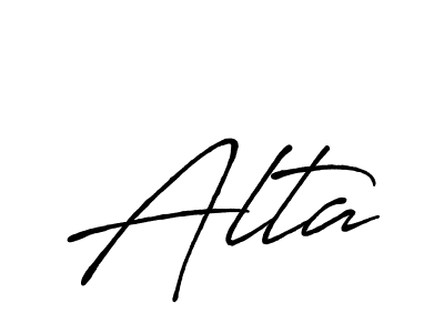 It looks lik you need a new signature style for name Alta. Design unique handwritten (Antro_Vectra_Bolder) signature with our free signature maker in just a few clicks. Alta signature style 7 images and pictures png