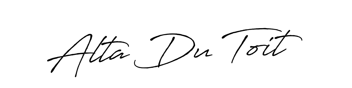 It looks lik you need a new signature style for name Alta Du Toit. Design unique handwritten (Antro_Vectra_Bolder) signature with our free signature maker in just a few clicks. Alta Du Toit signature style 7 images and pictures png