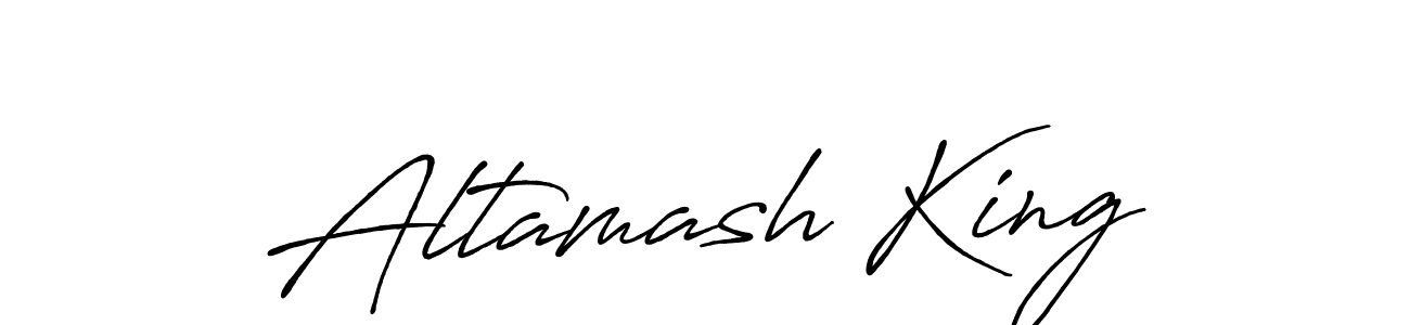 The best way (Antro_Vectra_Bolder) to make a short signature is to pick only two or three words in your name. The name Altamash King include a total of six letters. For converting this name. Altamash King signature style 7 images and pictures png