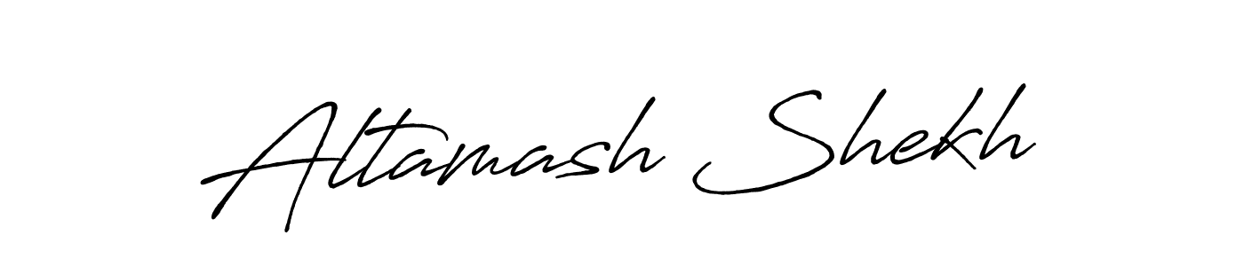 The best way (Antro_Vectra_Bolder) to make a short signature is to pick only two or three words in your name. The name Altamash Shekh include a total of six letters. For converting this name. Altamash Shekh signature style 7 images and pictures png