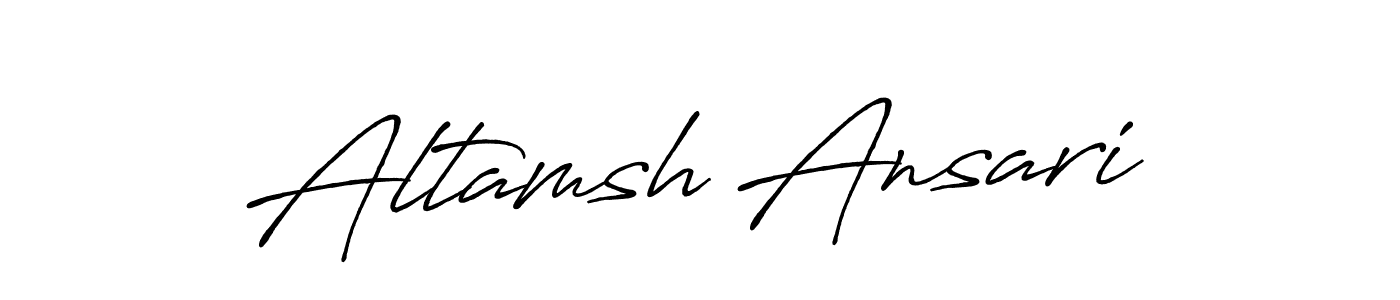 Also You can easily find your signature by using the search form. We will create Altamsh Ansari name handwritten signature images for you free of cost using Antro_Vectra_Bolder sign style. Altamsh Ansari signature style 7 images and pictures png