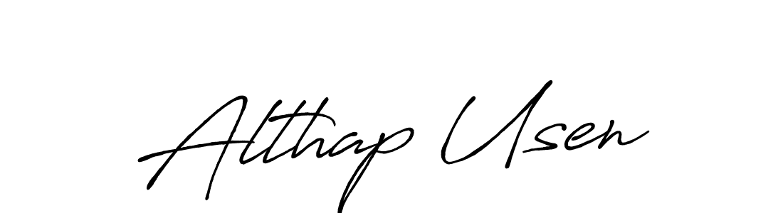Make a beautiful signature design for name Althap Usen. With this signature (Antro_Vectra_Bolder) style, you can create a handwritten signature for free. Althap Usen signature style 7 images and pictures png