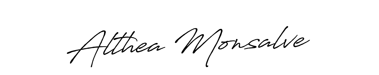 How to make Althea Monsalve name signature. Use Antro_Vectra_Bolder style for creating short signs online. This is the latest handwritten sign. Althea Monsalve signature style 7 images and pictures png