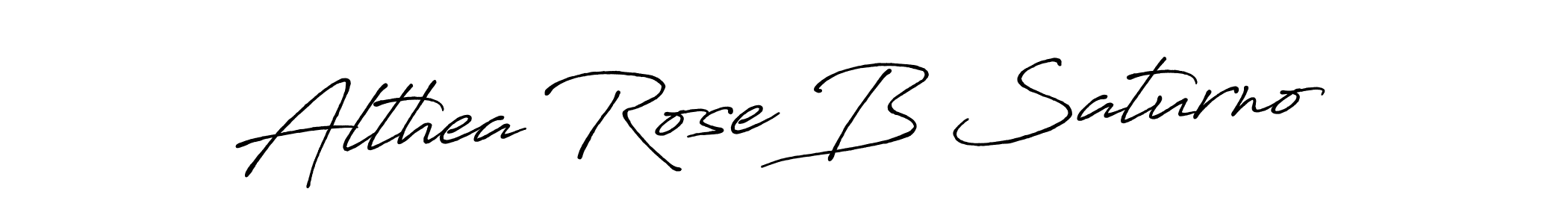 Design your own signature with our free online signature maker. With this signature software, you can create a handwritten (Antro_Vectra_Bolder) signature for name Althea Rose B Saturno. Althea Rose B Saturno signature style 7 images and pictures png