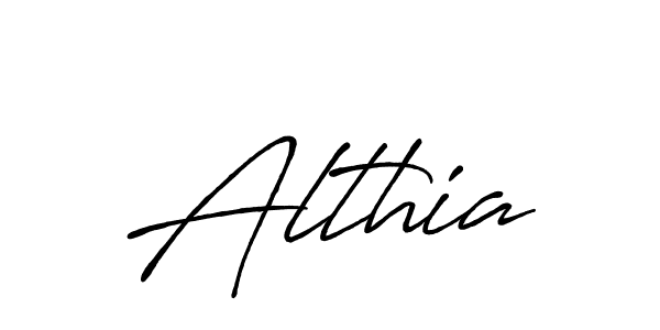 Althia stylish signature style. Best Handwritten Sign (Antro_Vectra_Bolder) for my name. Handwritten Signature Collection Ideas for my name Althia. Althia signature style 7 images and pictures png