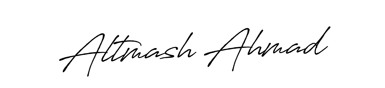 How to make Altmash Ahmad name signature. Use Antro_Vectra_Bolder style for creating short signs online. This is the latest handwritten sign. Altmash Ahmad signature style 7 images and pictures png