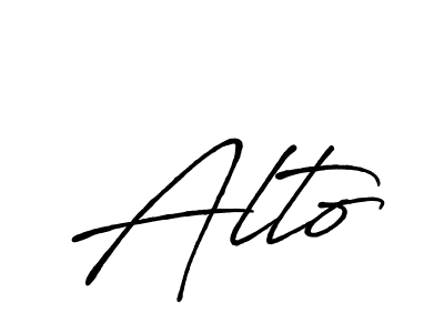 Make a beautiful signature design for name Alto. With this signature (Antro_Vectra_Bolder) style, you can create a handwritten signature for free. Alto signature style 7 images and pictures png