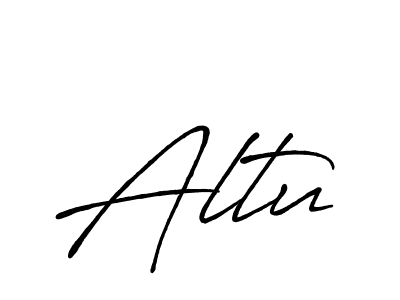 Make a beautiful signature design for name Altu. With this signature (Antro_Vectra_Bolder) style, you can create a handwritten signature for free. Altu signature style 7 images and pictures png