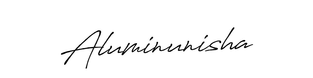Make a beautiful signature design for name Aluminunisha. Use this online signature maker to create a handwritten signature for free. Aluminunisha signature style 7 images and pictures png