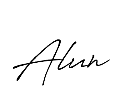 Make a beautiful signature design for name Alun. With this signature (Antro_Vectra_Bolder) style, you can create a handwritten signature for free. Alun signature style 7 images and pictures png